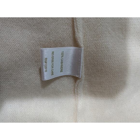 Garnet Hill Sweater Womens Large Cream Cashmere Beaded - Picture 7 of 11